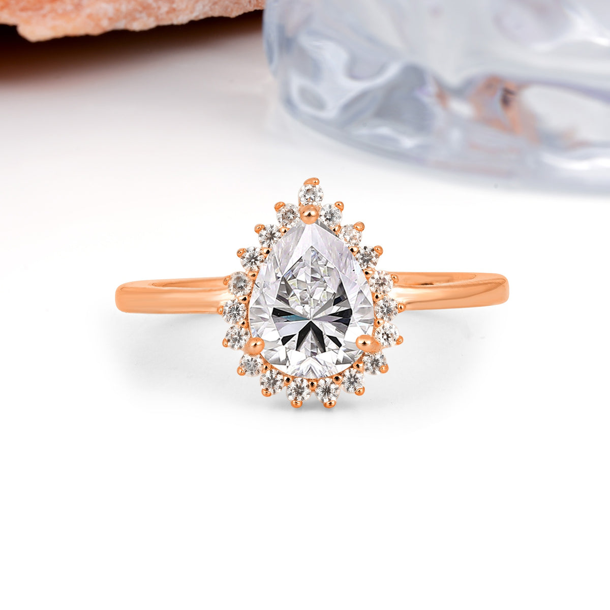 Classic Vintage 3-Prong Pear Cut Lab Diamond Engagement Ring - Additional view