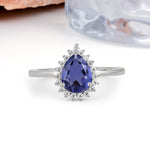 Classic Vintage 3-Prong Pear Cut Tanzanite Engagement Ring - Additional view