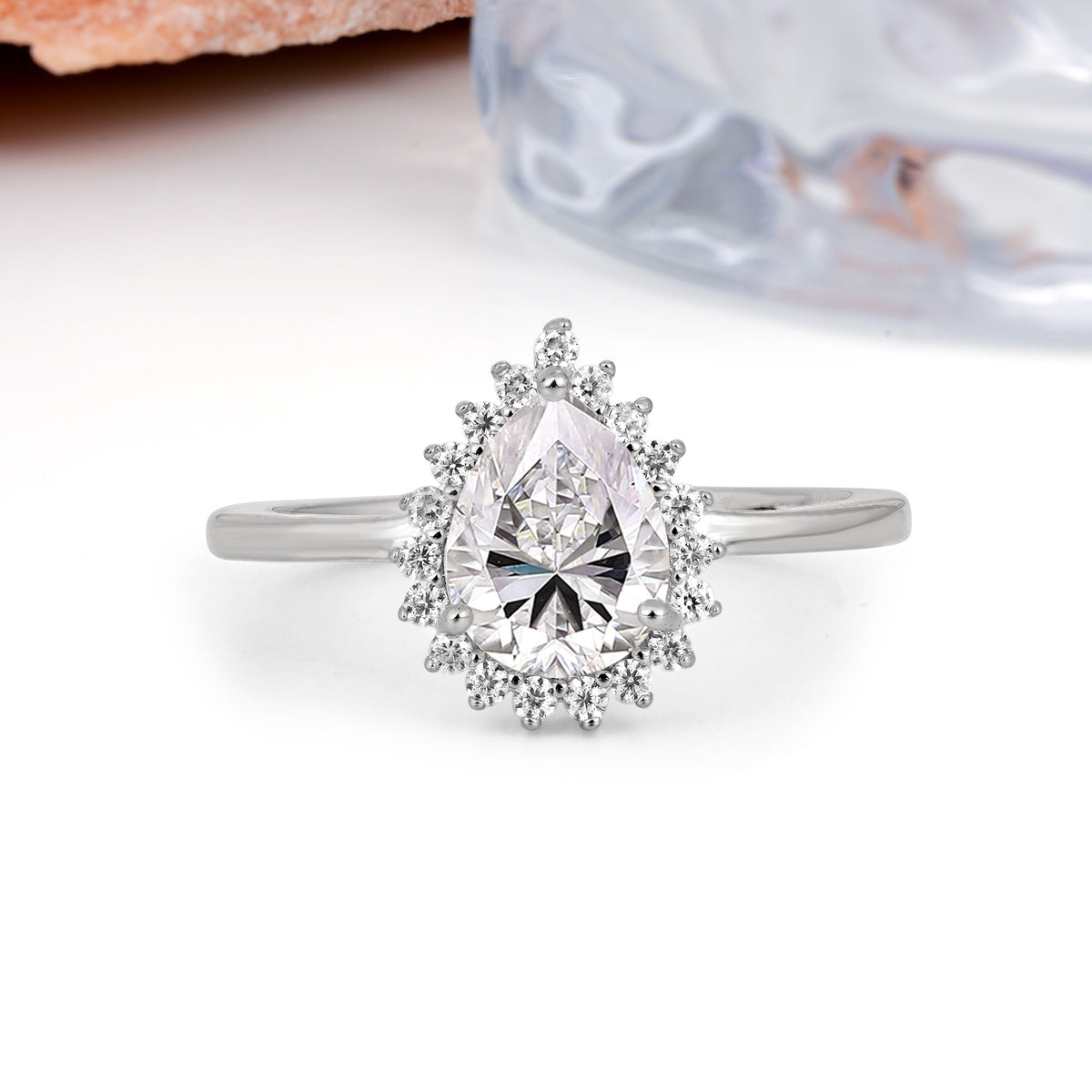 Classic Vintage 3-Prong Pear Cut Lab Diamond Engagement Ring - Additional view