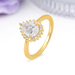 Classic Vintage 3-Prong Pear Cut Moissanite Engagement Ring - Additional view