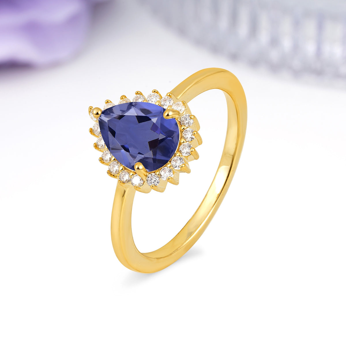 Classic Vintage 3-Prong Pear Cut Tanzanite Engagement Ring - Additional view