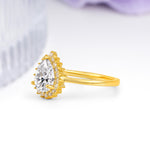 Classic Vintage 3-Prong Pear Cut Lab Diamond Engagement Ring - Additional view