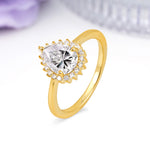 Classic Vintage 3-Prong Pear Cut Lab Diamond Engagement Ring - Additional view