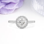 Luxurious Classic Pavé-Set, 4-Prong Round Cut Moissanite Engagement Ring - Additional view