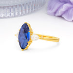 Classic, Minimalist 6-Prong Marquise Cut Sapphire Engagement Ring - Additional view