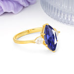 Classic, Minimalist 6-Prong Marquise Cut Tanzanite Engagement Ring - Additional view