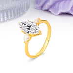 Classic, Minimalist 6-Prong Marquise Cut Lab Diamond Engagement Ring - Additional view