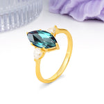 Classic, Minimalist 6-Prong Marquise Cut Alexandrite Engagement Ring - Additional view