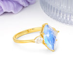 Classic, Minimalist 6-Prong Marquise Cut Moonstone Engagement Ring - Additional view