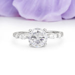 Classic Retro Luxury 4-Prong Round Cut Moissanite Engagement Ring - Additional view