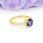 Classic Retro Luxury 4-Prong Round Cut Tanzanite Engagement Ring - Additional view