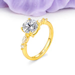 Classic Retro Luxury 4-Prong Round Cut Lab Diamond Engagement Ring - Additional view