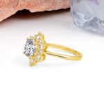 Luxurious Flower-Shaped 12-Prong Round Cut Lab Diamond Engagement Ring - Additional view