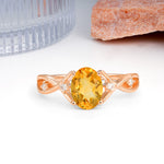 Classic Twisted Luxury 4-Prong Oval Cut Citrine Engagement Ring - Additional view