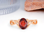 Classic Twisted Luxury 4-Prong Oval Cut Garnet Engagement Ring - Additional view