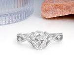 Classic Twisted Luxury 4-Prong Oval Cut Moissanite Engagement Ring - Additional view