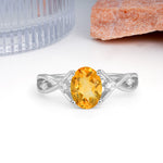 Classic Twisted Luxury 4-Prong Oval Cut Citrine Engagement Ring - Additional view
