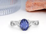 Classic Twisted Luxury 4-Prong Oval Cut Tanzanite Engagement Ring - Additional view