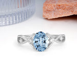 Classic Twisted Luxury 4-Prong Oval Cut Aquamarine Engagement Ring - Additional view