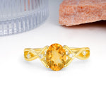 Classic Twisted Luxury 4-Prong Oval Cut Citrine Engagement Ring - Additional view