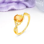 Classic Twisted Luxury 4-Prong Oval Cut Citrine Engagement Ring - Additional view