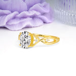 Classic Twisted Luxury 4-Prong Oval Cut Lab Diamond Engagement Ring - Additional view