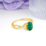 Classic Twisted Luxury 4-Prong Oval Cut Emerald Engagement Ring - Additional view