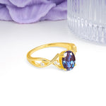 Classic Twisted Luxury 4-Prong Oval Cut Alexandrite Engagement Ring - Additional view