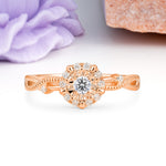 Unique, Luxurious, Twisted 4-Prong Round Cut Lab Diamond Engagement Ring - Additional view