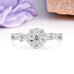 Unique, Luxurious, Twisted 4-Prong Round Cut Lab Diamond Engagement Ring - Additional view
