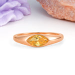Unique Inset Marquise Cut Citrine Engagement Ring - Additional view