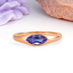 Unique Inset Marquise Cut Tanzanite Engagement Ring - Additional view