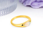 Unique Inset Marquise Cut Fire Opal Engagement Ring - Additional view