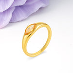 Unique Inset Marquise Cut Citrine Engagement Ring - Additional view