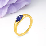 Unique Inset Marquise Cut Tanzanite Engagement Ring - Additional view
