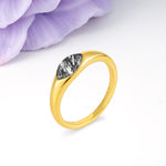 Unique Inset Marquise Cut Black Rutilated Quartz Engagement Ring - Additional view