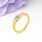 Unique Inset Marquise Cut Lab Diamond Engagement Ring - Additional view