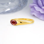 Unique Inset Marquise Cut Garnet Engagement Ring - Additional view