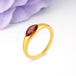 Unique Inset Marquise Cut Garnet Engagement Ring - Additional view