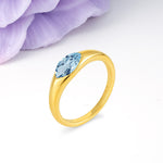 Unique Inset Marquise Cut Aquamarine Engagement Ring - Additional view