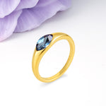 Unique Inset Marquise Cut Alexandrite Engagement Ring - Additional view