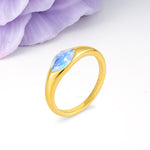 Unique Inset Marquise Cut Moonstone Engagement Ring - Additional view