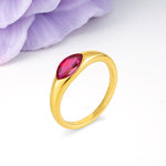 Unique Inset Marquise Cut Ruby Engagement Ring - Additional view