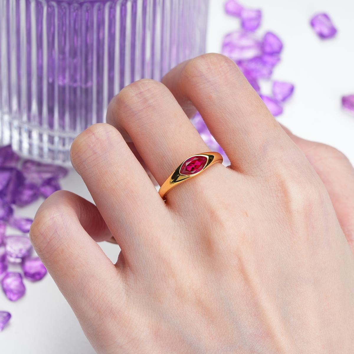 Unique Inset Marquise Cut Ruby Engagement Ring