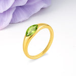 Unique Inset Marquise Cut Peridot Engagement Ring - Additional view