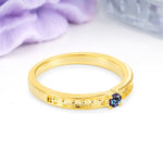 Dainty Single Round Cut 4 Prong Openwork Pave Side Band Alexandrite Engagement Ring - Additional view