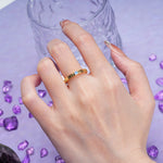 Dainty Single Round Cut 4 Prong Openwork Pave Side Band Moonstone Engagement Ring - Additional view