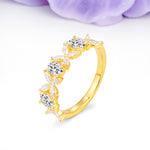 Unique and Luxurious 4 Prong Oval Cut Lab Diamond Three stones Wedding Ring - Additional view