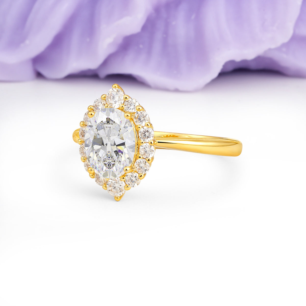 Dainty Plain Polished Band Ball Prong Oval Cut Halo Stackable Moissanite Engagement Ring - Additional view