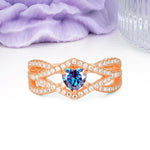 Unique Pavé Setting Surrounding a 3-Prong, Heart-Cut Alexandrite Engagement Ring - Additional view